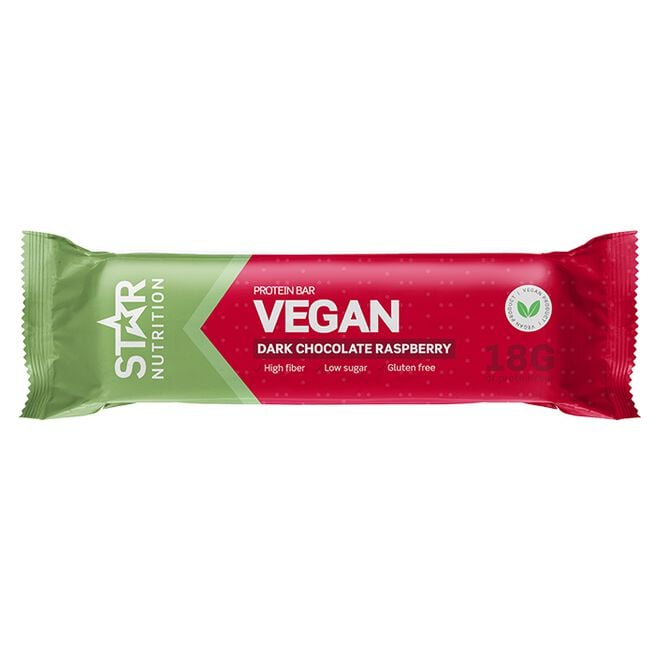 Star Nutrition Vegan protein bar dark chocolate raspberry Vegansk Proteinbar 55 g